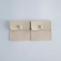 Beige Samt Schmucktasche mit Druckknopf, doppelseitige Wildleder Ring Aufbewahrungstasche. - 8*8cm / Beige