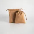 Braune Wildleder Kordelzug Schmuckbeutel Kleine Samt Aufbewahrung Geschenkverpackung - 5x7cm / Braun