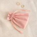 Rosa Wildleder Schmuckbeutel Kordelzug Geschenktasche Samt kleine Accessoires Aufbewahrung - 7*9cm / Rosa
