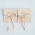 Beige Mikrofaser Samt Schmuckbeutel mit Schleife, kleine Geschenktüte für Ring Kette. - Beige