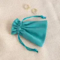 Wildleder Samt Schmuck Kordelzug Beutel Geschenkbeutel Zubehör Aufbewahrungstasche neu - 7*9cm / Türkisblau