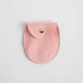 Rosa Wildleder Druckknopf Schmuckbeutel, schicke minimalistische Geschenktasche Klein. - 8*8.5cm / Rosa