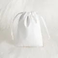 Weißes PU Leder Schmuckbeutel mit Kordelzug kleine Aufbewahrungstasche für Geschenke - 7x9cm / Weiß