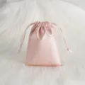 Rosa PU Leder Kordelzug Schmuckbeutel Kleine Aufbewahrungstasche fur Geschenke Neu - 7x9cm / Hellrosa