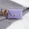 Lila PU Leder Umschlag Schmucktasche Kleine Aufbewahrungstasche mit Druckknopf Variante - Dunkellila / 7*5cm