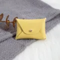 Gelbe PU Leder Umschlag Aufbewahrungstasche Mini Munzbeutel Suesser Schmuck Organizer - Gelb / 7*5cm