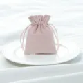 Rosa Samt Schmucktasche mit weichem Kordelzug, perfekt zur sicheren Aufbewahrung kleiner Geschenke. - 7*9cm / Rosa