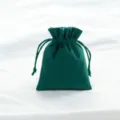 Dunkelgrüner Samt Schmuckbeutel Kordelzug für kleine Accessoires, weiche Aufbewahrungstasche. - 7*9cm / Dunkelgrün