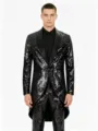 Veste queue de pie sequins noir homme vintage medieval smoking costume de scene blazer - S / Noir