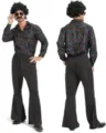 Costume disco retro anni 70 da uomo, camicia con pois colorati e pantaloni a zampa. - Taglia M / Top E Pantaloni / Top + Pantaloni