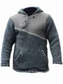 Sweat-shirt à capuche en tricot color-block pour homme, grande taille, manteau décontracté - S / Gris