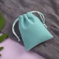 Türkis Samt Schmuckbeutel Kordelzug Geschenkbeutel für kleine Accessoires Ohrringe Aufbewahrung. - 5*7cm / Grün