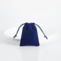 Blauer Samtbeutel mit Kordelzug Schmuck Geschenktüte kleine Aufbewahrungstasche für Ohrringe - 5*7cm / Dunkelblau