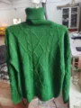 Groene heren coltrui met kabelbreiwerk en ruitpatroon, warme en stijlvolle winterse gebreide kleding. - S / Tops / Fruitgroen