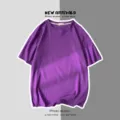 Casual purple short sleeve t-shirt gia andra kai gynaika, loose basic top stylish. - S / Tops / Μωβ
