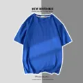 Bleu Roi T-Shirt Manches Courtes Casual Ample Uni Col Rond Basique Été Haut Mode - S / Hauts / Bleu Royal