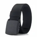 Cintura tattica in nylon da uomo con fibbia in plastica cintura militare per pantaloni. - Fibbia Nera Cinturino Nero / 120cm