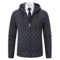 Cardigan en tricot à capuche doublé polaire pour homme pull gris style streetwear - M / Hauts / Gris foncé
