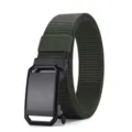 Ceinture en toile nylon tactique pour homme avec boucle automatique en métal noir casual. - 3008 Vert