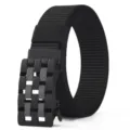 Ceinture en toile tissée noire pour homme avec boucle automatique, nylon respirant. - 3022 noir