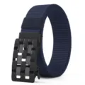 Ceinture tactique en toile bleu marine pour homme avec boucle automatique noire et respirante. - 3022 Bleu