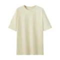 Solid color casual short sleeve t-shirt for summer, classic round neck design for daily wear. - S / Tops / Creamy Yellow