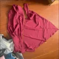 Ensemble foulard et ceinture de pirate en lin style renaissance pour accessoire de costume. - Taille unique / Bordeaux