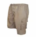 Herren Freizeit Cargo Shorts in Khaki mit Kordelzug und praktischen Taschen für den Sommer. - S / Khaki