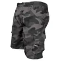 Herren schwarze Camo Cargo Shorts Freizeit Sommer Outdoor Sport lose Taschen Hosen - Camo Grau