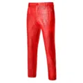 Herren rote Pailletten glänzende Freizeithose, modische Hip-Hop Bühnenhose für Party. - Rot