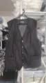 Herren Freizeit Slim Wildleder Anzugweste Detail, V-Ausschnitt Business Gilet mit Knöpfen. - M / Schwarz