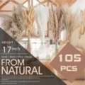 Ramo de hierba de pampa seca natural y cola de conejo, decoración floral esponjosa de 17 pulgadas. - ZQ05