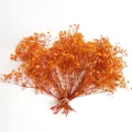 Close-up detail of orange dried gypsophila bouquet, natural preserved baby's breath decor. - 25-30cm / Orange