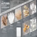 Autumn dried flower bouquet set with 100pcs pampas grass, bunny tail, and ceramic vase. - 100 Pcs Combination 9 (With Box)-HS53