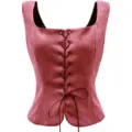 Gilet corset style Renaissance médiéval en suédine pour femme haut cosplay viking pirate - S / Rouge