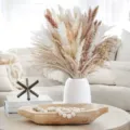 Natural dried pampas grass bouquet with white ceramic vase for wedding home decoration - HS55