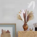 Natural dried pampas grass bouquet bunny tails flower arrangement for home wedding decor. - HS57
