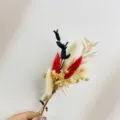 Close-up detail of mini dried flower bouquet with multi-color floral arrangement and twine tie - XH204