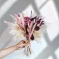 Dried pampas grass flower bouquet Nordic style home decor wedding window display props - Dried Flower Bouquet (HS214)