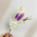 Mini bouquet di fiori secchi per artigianato, decorazione murale, cornici DIY e regali speciali. - Bouquet di Fiori Secchi di Ortensia Bianca(XH171)