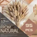 Hermoso ramo de hierba de pampa seca 17 pulgadas 95 pzas decoración boho para el hogar - Carrizo Hierba de Amantes Estilo de Flor Seca (ZQ02)