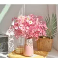 Roze geconserveerde rozen gipskruid droogbloemen boeket met keramische vaas huisdecoratie - Roze Serie - Gipskruid + Geconserveerde Rozenboeket (Zonder Vaas)