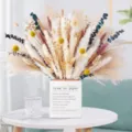 Mixed dried pampas grass bouquet with bunny tails and eucalyptus for home decor and gifts - HS15