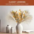 Bohemian dried pampas grass bouquet with ceramic vase, natural fluffy floral home decor. - Dried Flower Bouquet (HS205)