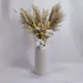 Dried Pampas Grass Bouquet with White Ceramic Vase Nordic Home Decor Wedding Floral Arrangement - HS186
