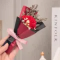 Mini gedroogd bloemen boeket rode anjer cadeautje voor vrouw verjaardag feest decor - Rode Anjer Zeepbloem Mini