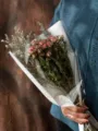 Vintage dried flower bouquet with spray roses, real air-dried plants for home decor and gifts. - Gentle Crystal + Free Baby's Breath (Over 35 Roses)