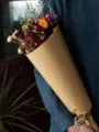 Vintage dried rose bouquet, natural multi-head real flower for home decor and graduation gifts. - Mixed Color Bubble (Double Kraft Paper Packaging) (Over 35 Roses)