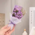Mini dried flower bouquet purple gift for girls birthday party romantic home decoration. - Purple Forget-Me-Not with Purple Paper Mini