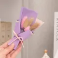 Mini dried flower bouquet cute rabbit tail grass wrapped gift for women birthday party decor. - Bunny Tails Grass with Purple Paper Mini